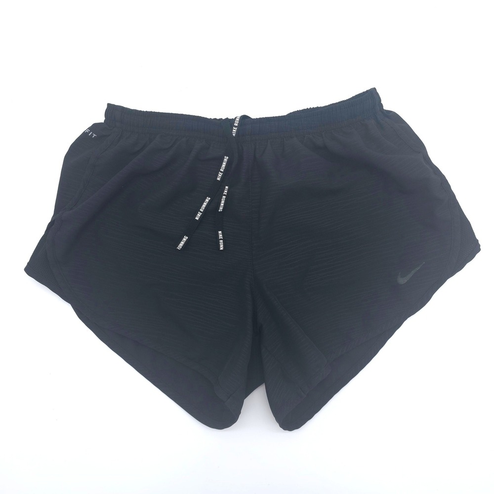 Nike Running Shorts Dri-FIT Black Textured Back Zip Pocket Womens Size S